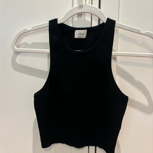 Wilfred knit black ribbed cropped tank top - Picture 1 of 3
